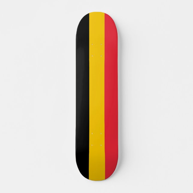 Skateboard avec drapeau de Belgique (Devant)