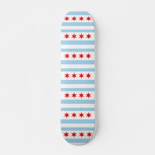 Skateboard avec drapeau de Chicago, Illinois