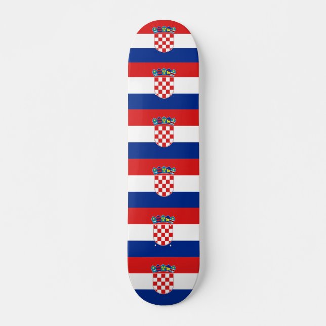 Skateboard avec drapeau de la Croatie (Devant)