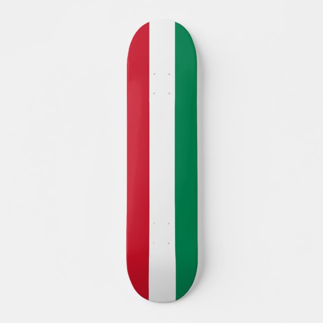 Skateboard avec drapeau de la Hongrie (Devant)