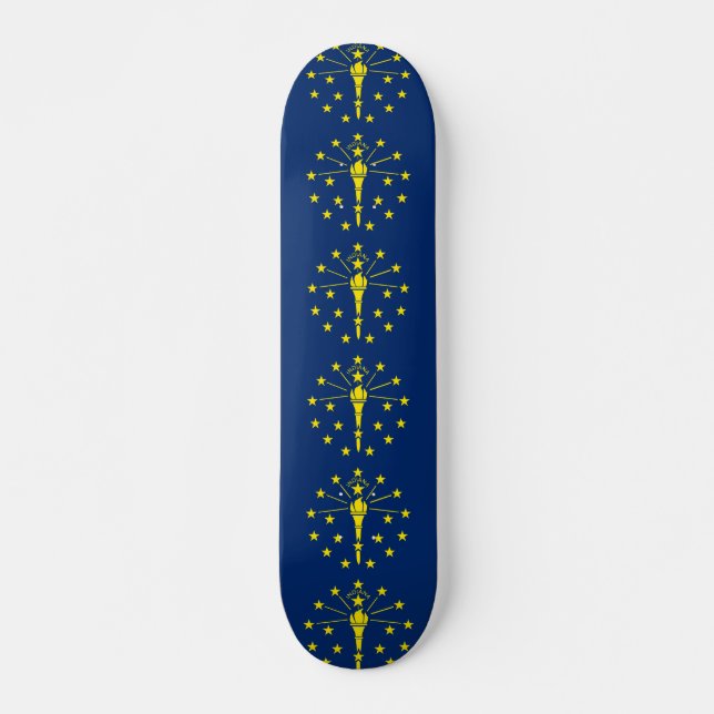 Skateboard avec drapeau de l'Indiana (Devant)
