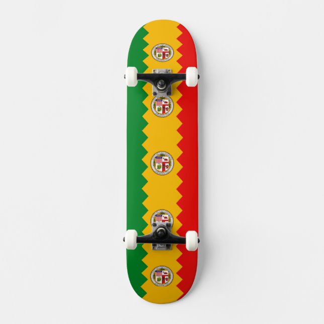 Skateboard avec drapeau de Los Angeles City (Recto)