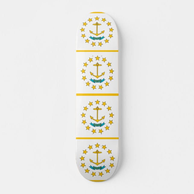 Skateboard avec drapeau de Rhode Island (Devant)