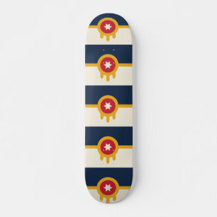 Skateboard avec drapeau de Tulsa, Oklahoma