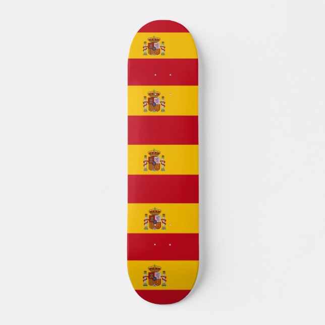 Skateboard avec drapeau d'Espagne (Devant)