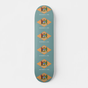 Skateboard avec drapeau du Delaware