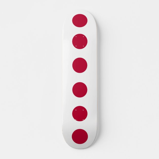 Skateboard avec drapeau du Japon (Devant)