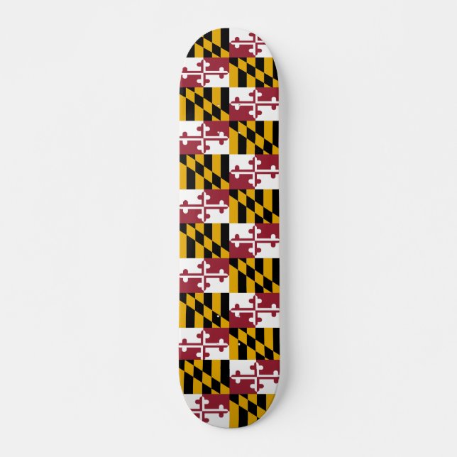 Skateboard avec drapeau du Maryland (Devant)