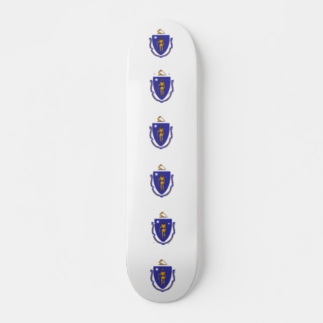 Skateboard avec drapeau du Massachusetts (Devant)