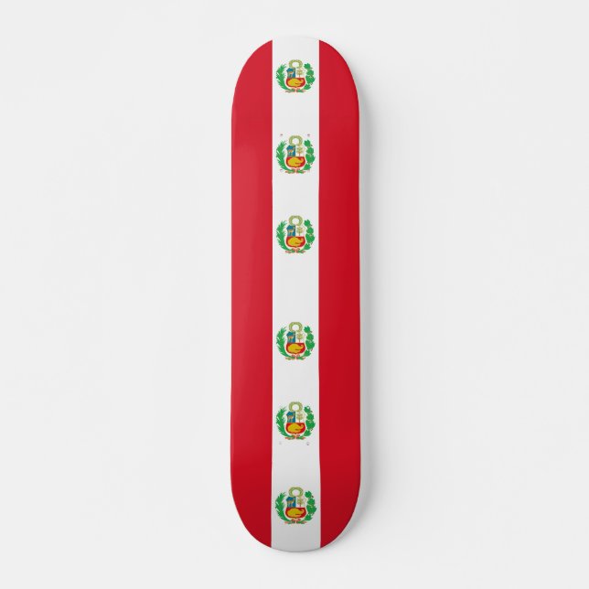 Skateboard avec drapeau du Pérou (Devant)