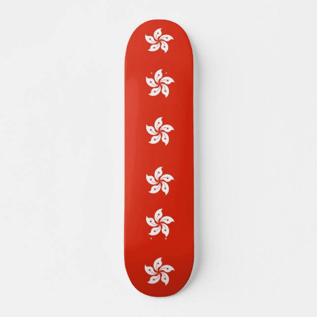 Skateboard avec le drapeau de Hong Kong, Chine (Devant)