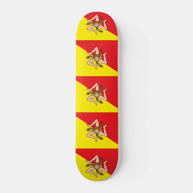 Skateboard avec le drapeau de la Sicile, Italie (Devant)