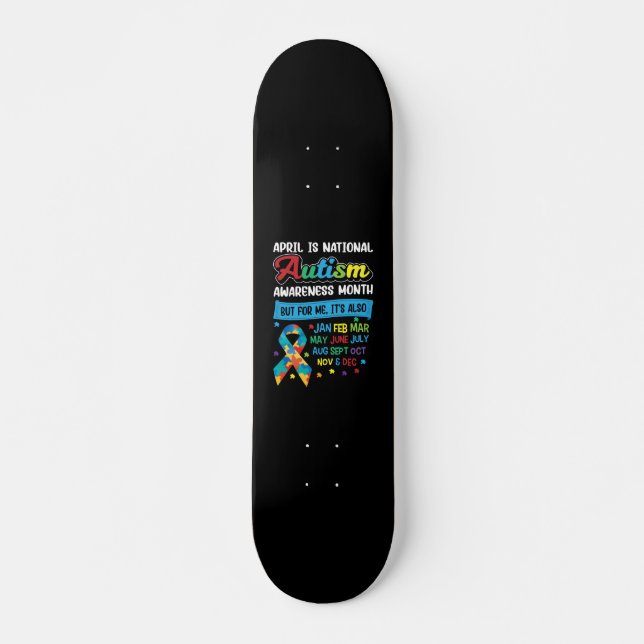 Skateboard Avril est le mois de la Sensibilisation sur l'auti (Devant)