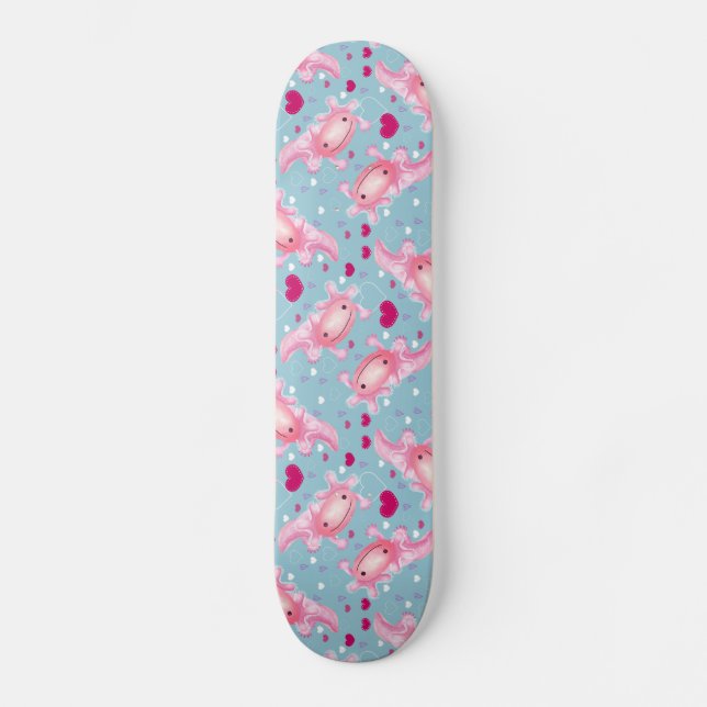 Skateboard Axolotl Love rose  (Recto)