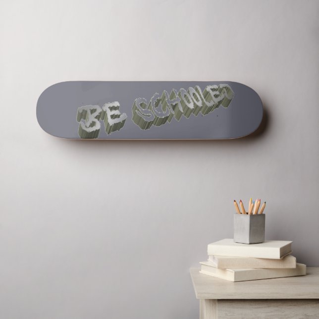Skateboard B Gris-blanc (Art mural (Horz))
