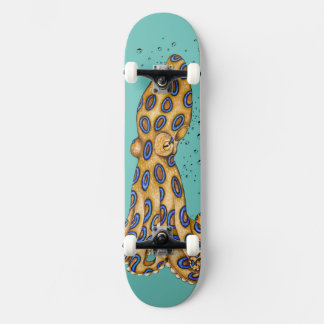 Skateboard Bague bleue Octopus et l'art des bulles