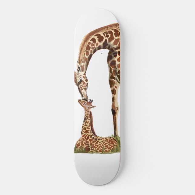 Skateboard Baisers de girafe et de veau de bébé (Recto)