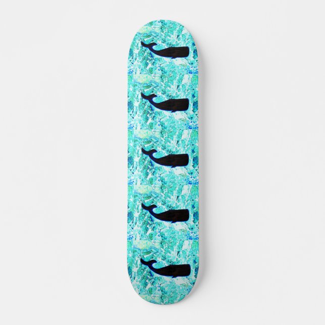 Skateboard baleines noires bleu Thunder_Cove (Devant)