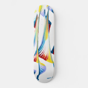 Skateboard Balise le long de 2 planches Abstraites