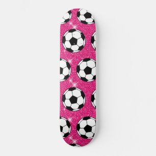 Skateboard Balle de Football Rose Frost Pailletée Joueur de S
