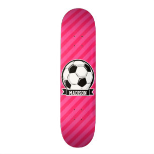 Skateboard Balle de football sur Neon Pink Stripes