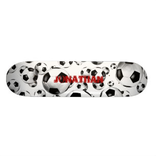 Skateboard ballons de football noir et blanc sportif garçons