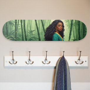Skateboard Bamboo Forest with Dark Woman