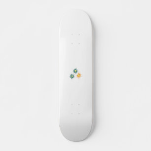 Skateboard Banane jaune, bleu foncé vert, décoratif