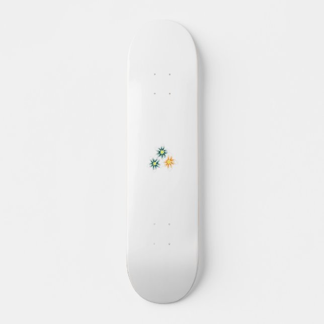 Skateboard Banane jaune, bleu foncé vert, décoratif (Devant)