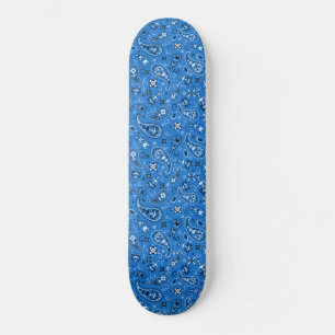 Skateboard Bandana bleu classique Paisley