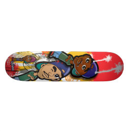 Skateboard Bande dessinée de hip hop d'Afro-américain