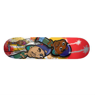 Skateboard Bande dessinée de hip hop d'Afro-américain
