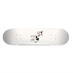 Skateboard Bande dessinée noire et blanche de vache
