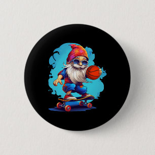Skateboard-Basketball-Gnom-Familien-Weihnachten-Py Button