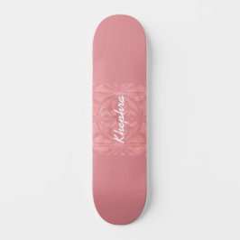 Skateboard Batik Rose Ruddy Et Aquarelle Bleue Nom