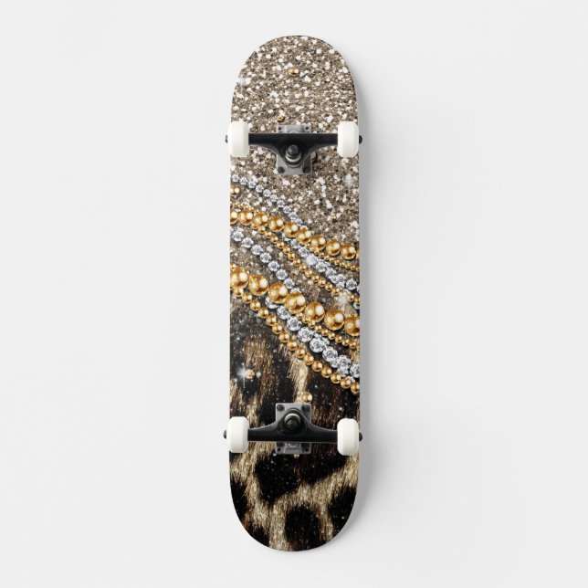 Skateboard Beau Poster de animal tendance Leopard Faux (Recto)
