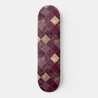 Skateboard Beau Vin Bourgogne Patchwork Diamant Violet