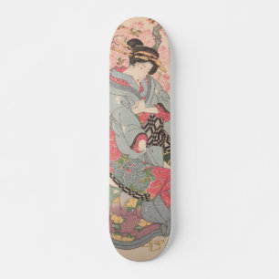 Skateboard Beautés sous les fleurs de cerisiers Vintage Ukiyo