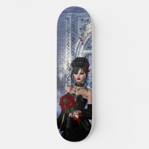 Skateboard Beaux fille, roses et bougies gothiques