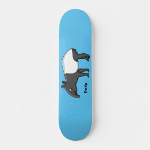 Skateboard Belle illustration de tapir de dessin animé