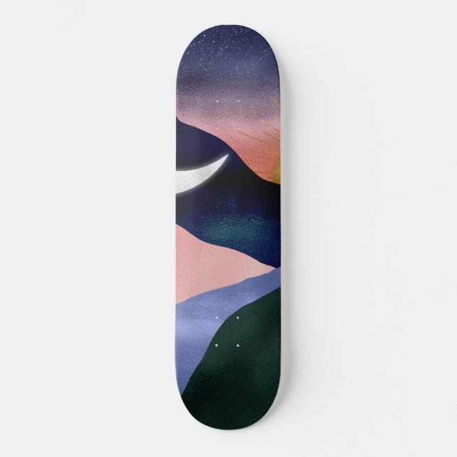 Skateboard Belle Lune de la rivière des Roches Coucher de sol (Recto)