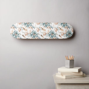 Skateboard Belle motif sans couture fleurie avec vintage