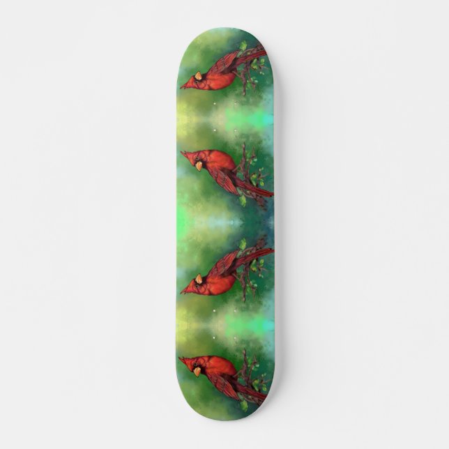 Skateboard Belle peinture du Cardinal rouge du Nord  (Devant)