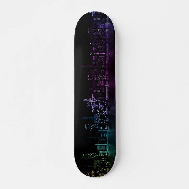 Skateboard Belle Skyline Abstraite (Devant)