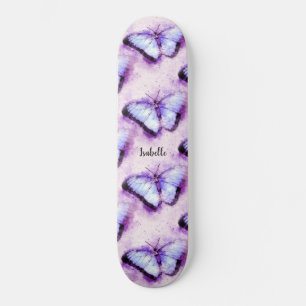 Skateboard Belles papillons roses joueuses