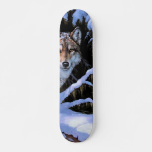 Skateboard Belles Peintures Deux Loups