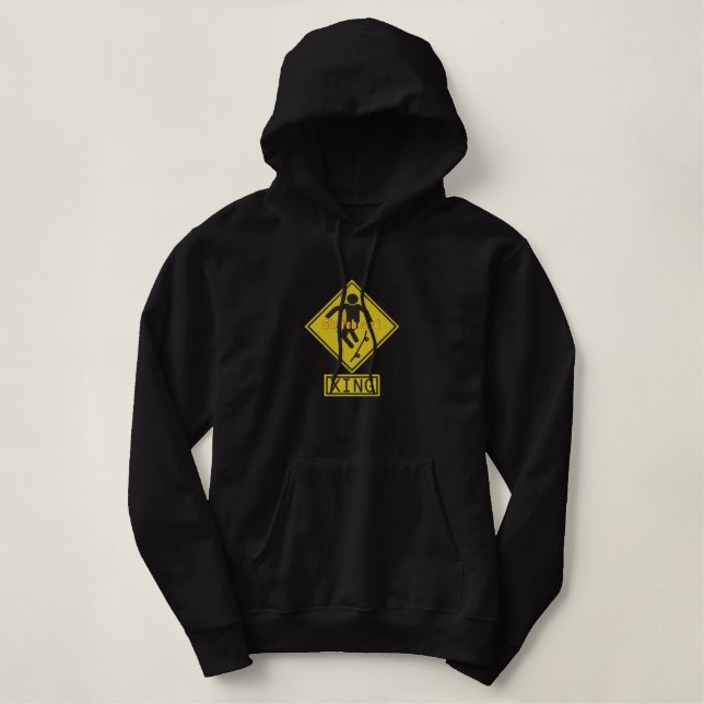 Skateboard Bestickter Hoodie (Design vorne)