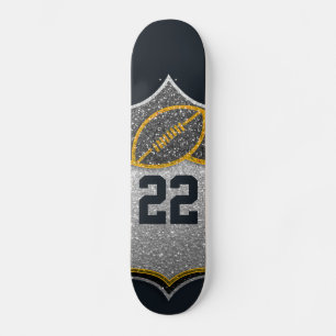 Skateboard Black and Gold Football Personnalisé Jersey Numéro