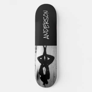 Skateboard Black Lady on Beach