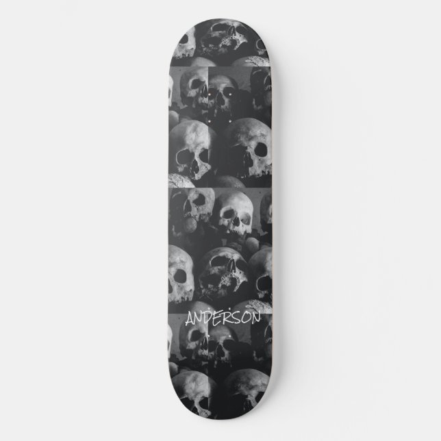 Skateboard Black Skeleton Skulls Halloween (Vorderseite)